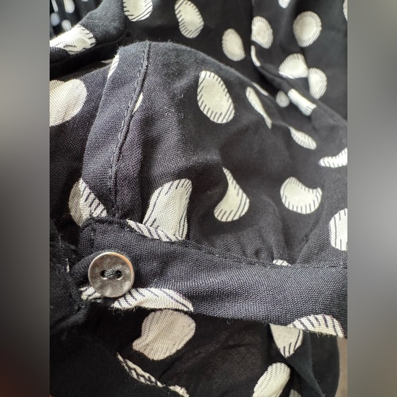 Anthropologie Maeve Black and White Dotted of the Shoulder Dress, Size 4 - Picture 11 of 14